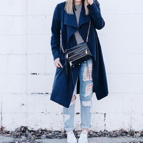 Club Monaco Soft Trench - XS - Navy - Picture 1 of 5